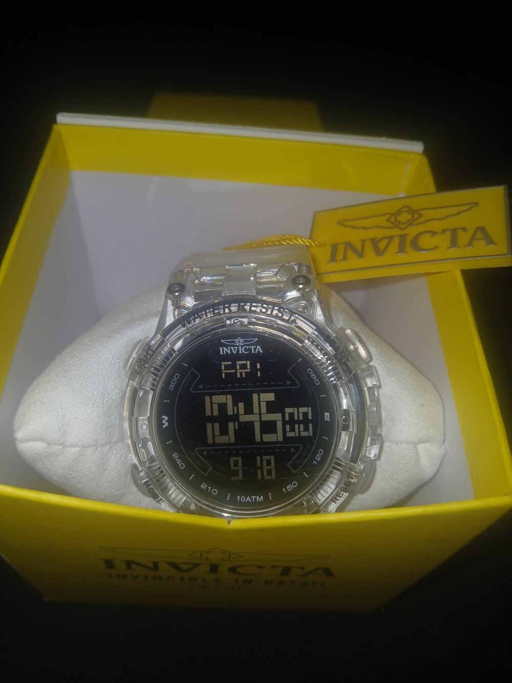 Invicta Racing Burnout 49041 52mm Transparent White Digital Watch NEW